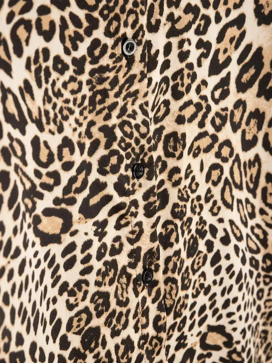Oversized Animal Print Shirt Size One Size