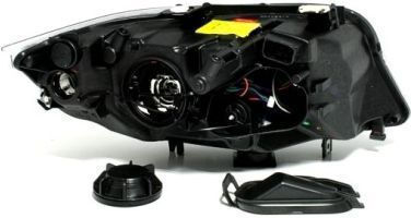Front Car Lights Angel Eyes Bmw E90 2005-2009 Black Without H7 Bulbs Set 2 Pieces Swb12db