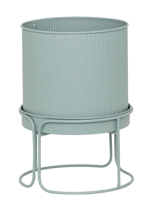 Atmosphera Veraman Metal Turquoise Plant Pots with Stand 30x30x44.3cm Set of 2