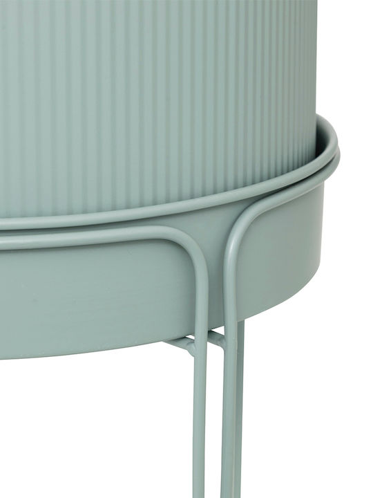 Atmosphera Veraman Metal Turquoise Plant Pots with Stand 30x30x44.3cm Set of 2