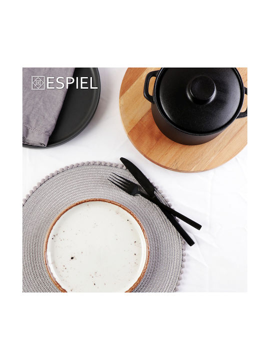 Espiel Round Plastic Placemat Silver 38cm PUL506