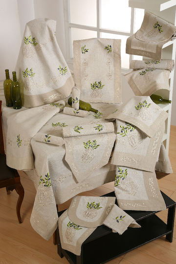 Silk Fashion Platzdeckchen Stoff Beige 50x35cm 1Stück