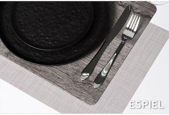 Espiel Σουπλά Πλαστικό Γκρι 45x30cm 6τμχ