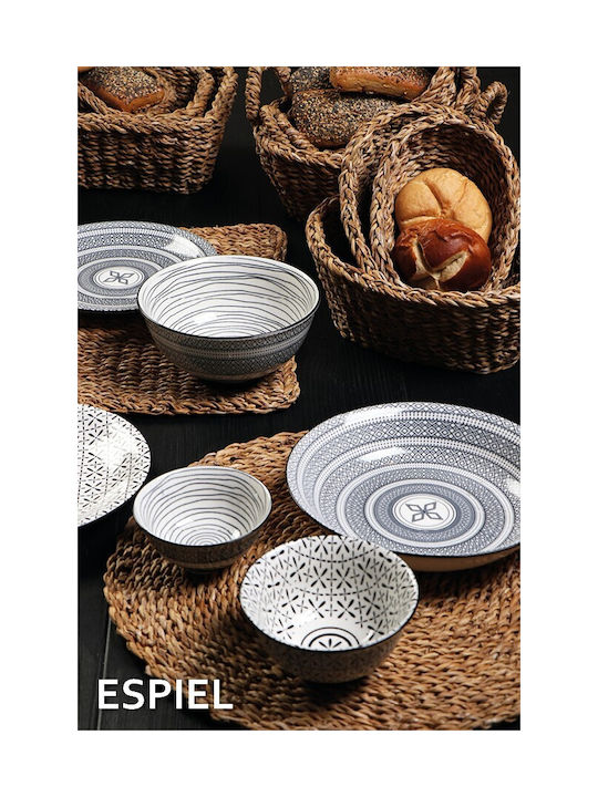 Espiel Σουπλά Στρογγυλό Ψάθινο Καφέ 40cm 6τμχ