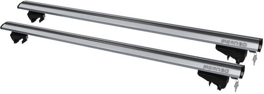 Menabo Aluminum Roof Bars Lince XL 135cm for Fiat 500X 5D 2015> for Cars with Factory Roof Bars Set with Roof Rack Legs Silver