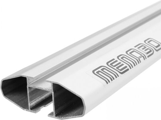 Menabo Aluminum Roof Bars Lince XL 135cm for Fiat 500X 5D 2015> for Cars with Factory Roof Bars Set with Roof Rack Legs Silver