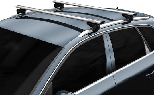 Menabo Aluminum Roof Bars Lince XL 135cm for Peugeot 5008 5D 2021 for Cars with Factory Roof Bars Set with Roof Rack Legs Silver