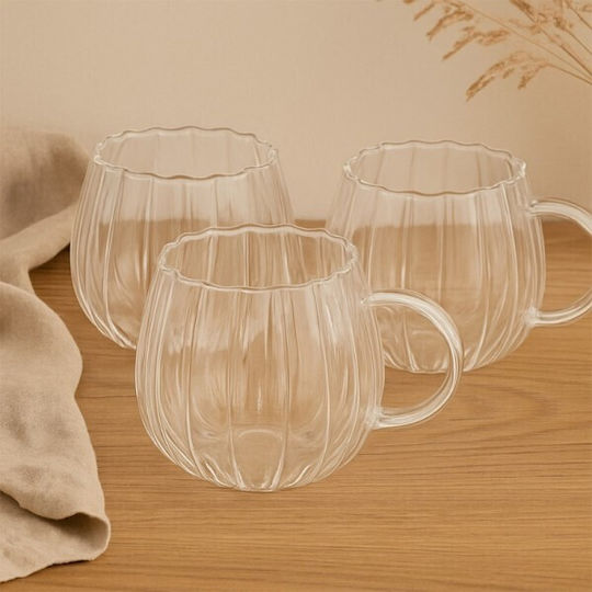Atmosphera Mug Glass Transparent 350ml 6pcs