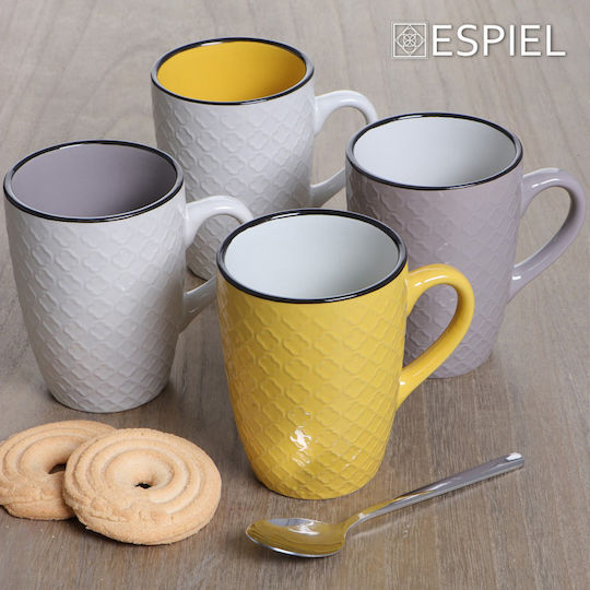Espiel Cookie Delight Jumbo Κούπα Κεραμική Κρεμ-Κίτρινη 560ml 6τμχ