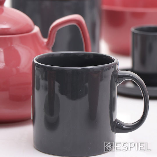 Espiel Essentials Κούπα Κεραμική Light Grey 410ml 6τμχ