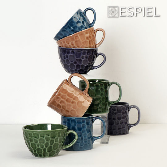 Espiel Κούπα από Πορσελάνη Μωβ 350ml 6τμχ