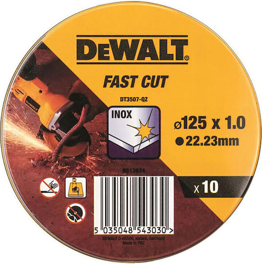 DEWALT Δίσκος Κοπής Μετάλλου 125mm 10τμχ
