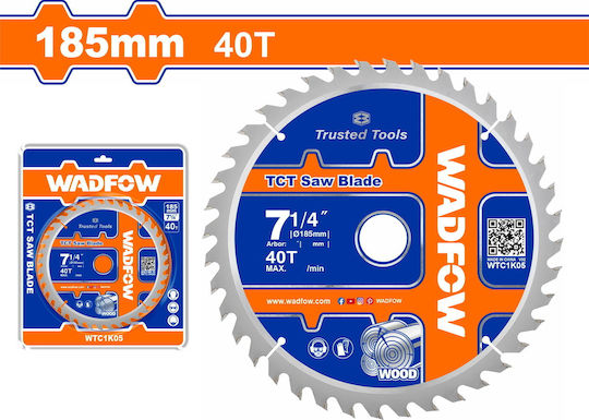 Wadfow Disc de tăiere Lemn cu 40 Dinti 185mm