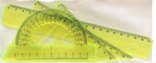 Metron Set 4 Instrumente Geometrice Plastice Transparente (Culori diverse)