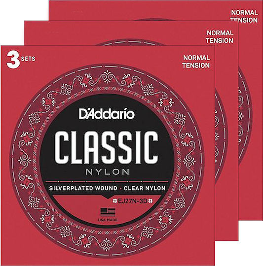 Daddario Set of Nylon Strings for Classic Guitar Classics Normal Tension 28 - 43"