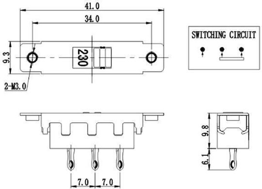 On-Off switch Slide 1pcs