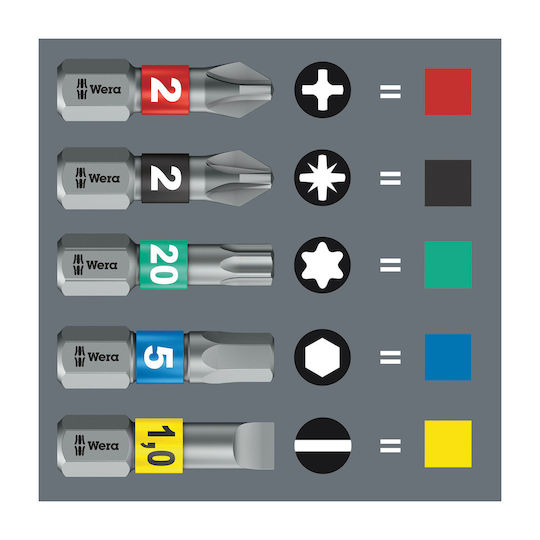 Wera 851/4 BDC Screwdriver Bit Cross with Size PH2 W059532