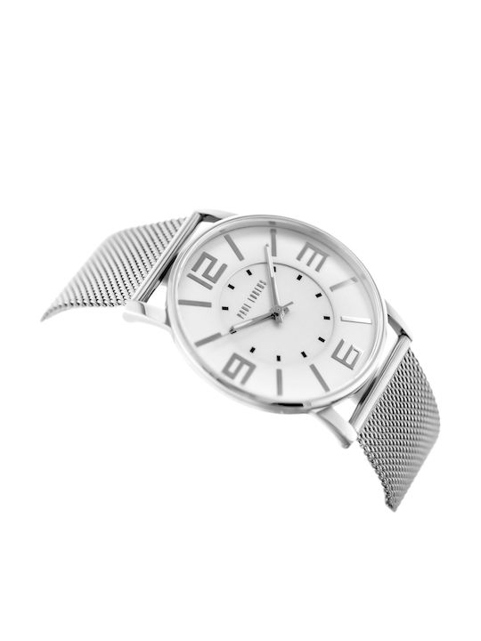 Paul Lorens Γυναικείο Ρολόι 43mm Μπαταρίας με Ασημί Μεταλλικό Μπρασελέ