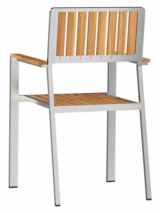 Outdoor-Stuhl Hölzernes Silver 2Stück 56x62x87εκ.
