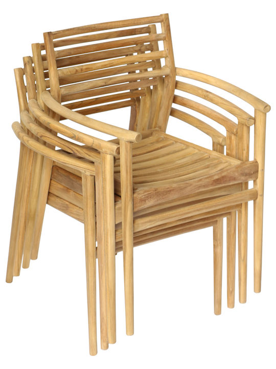 Outdoor Chair Wooden Moosen Natural 2 Pieces 59x60x78cm