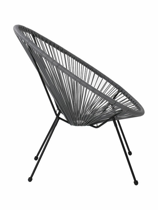 Πολυθρόνα Εξωτερικού Χώρου Rattan Acapulco Γκρι 2τμχ 73x79x86εκ.