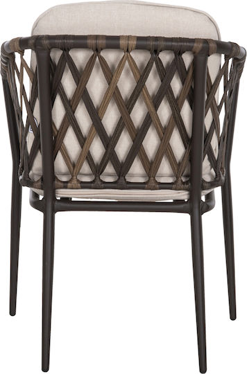 Outdoor Armchair Aluminum Bolly CAFE-BEZ with Cushion 4pcs 45x25x86cm