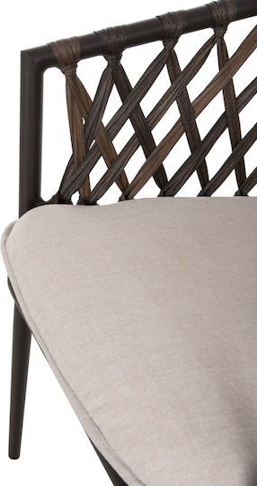 Outdoor Armchair Aluminum Bolly CAFE-BEZ with Cushion 4pcs 45x25x86cm