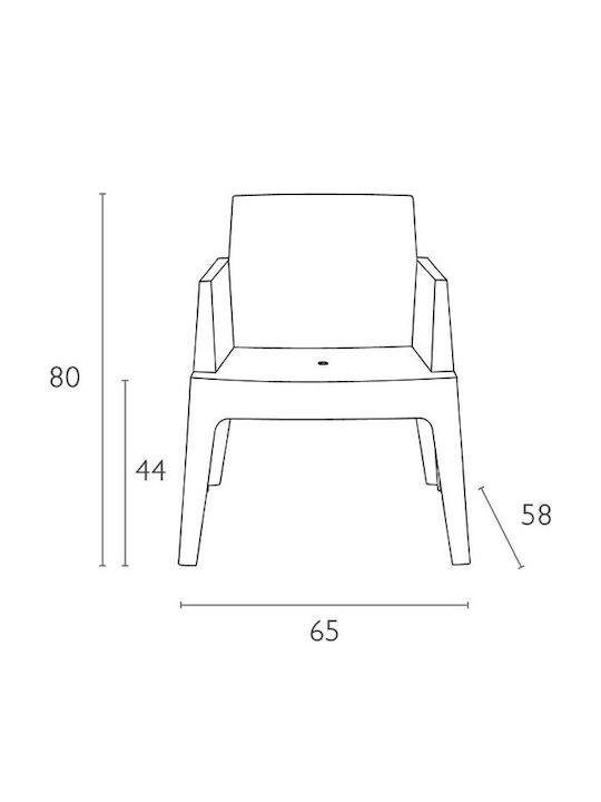 Градински Стол Полипропилен Box Тъмносив 4 Броя 58x65x58см