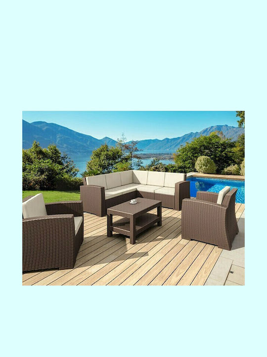 Fotoliu de exterior Polipropilenă Monaco 831 Maro 82x79x79cm