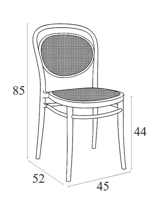 Outdoor Chair Polypropylene Marcel Pink 45x52x85cm