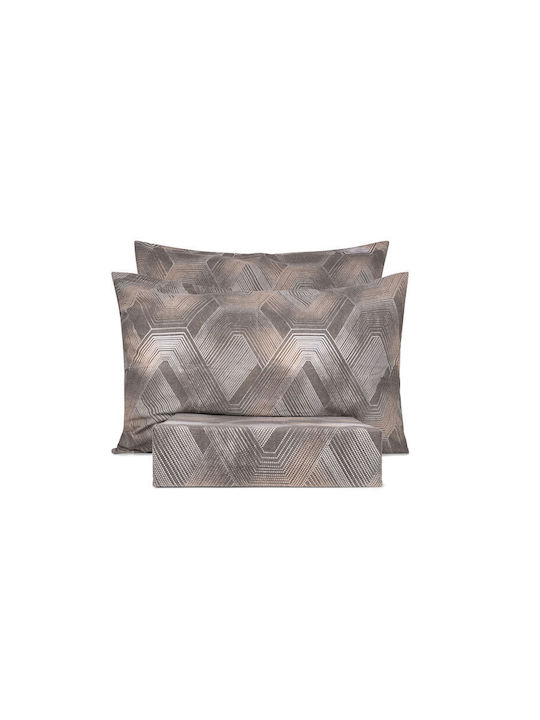 Mc Decor Premium Σετ Σεντόνια Υπέρδιπλα Φανελένια 245x260εκ. Γκρι (4τμχ)