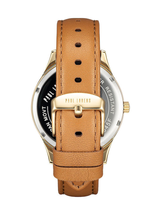 Paul Lorens Women's Watch with Brown Leather Strap