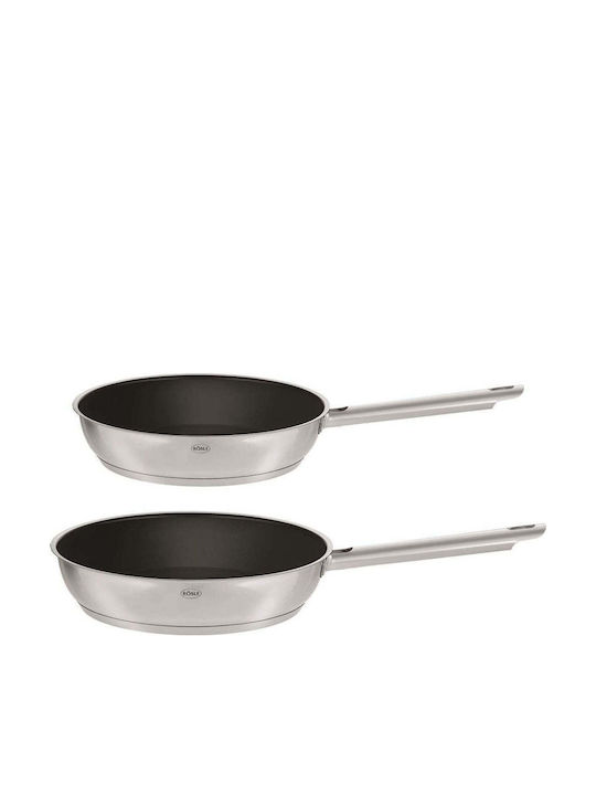 Rosle Elegance Set De Vase De Gătit Din Oțel Inoxidabil Argintiu Cu Acoperire Antiaderentă 9 Piese