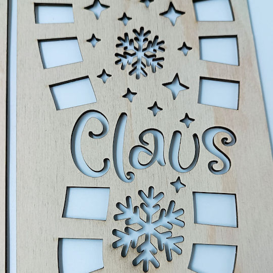 Wooden Santa Claus Footprints Christmas