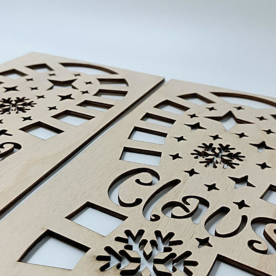 Wooden Santa Claus Footprints Christmas