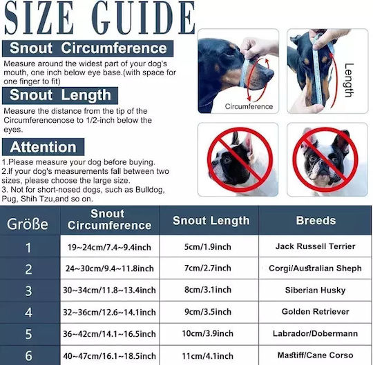 Silicone Dog Muzzle 12-20kg Size 30-34cm Black