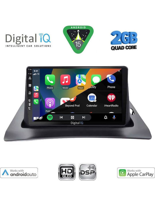 Digital IQ Car Audio System for Renault Kangoo 2010-2021 (Bluetooth/USB/WiFi/GPS/Apple-Carplay/Android-Auto) with Touch Screen 9"