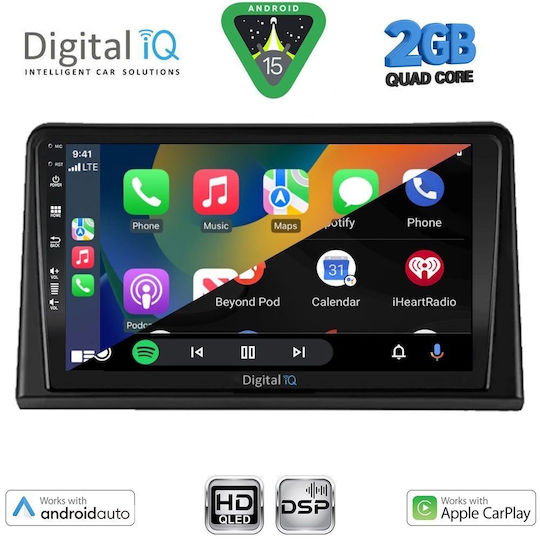 Digital IQ Ηχοσύστημα Αυτοκινήτου για Renault Express 2020 (Bluetooth/USB/WiFi/GPS/Apple-Carplay/Android-Auto) με Οθόνη Αφής 9"