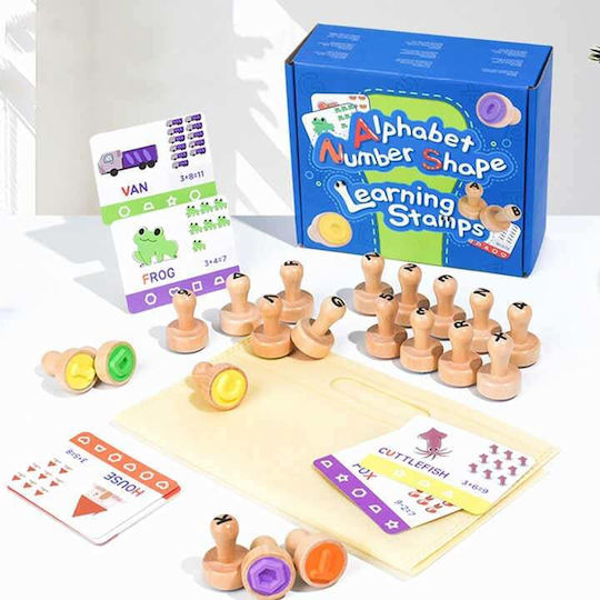 bebeLOGIC Montessori Lernspiel Buchstaben und Zahlen aus Holz