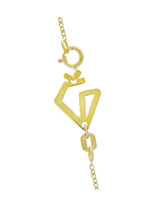 Kiriakos Gofas Halskette Talisman aus Vergoldet Silber mit Zirkon