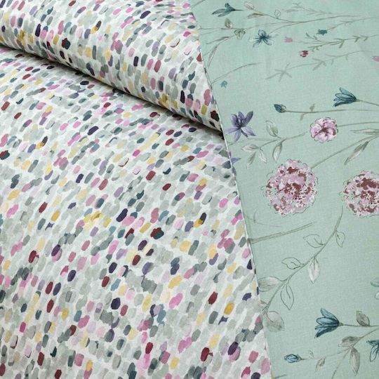 Tac Set Huse Pentru Pilote 100% Bumbac 200x220cm Dublă Cu 2 Fețe De Pernă & 1 Cearșaf Mint