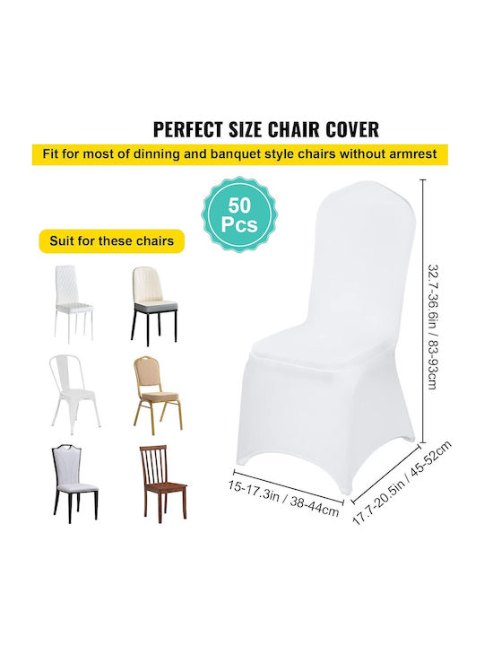 Elastic Cover for Chair White 6pcs