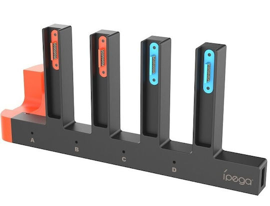 iPega Charger Dock Charging Station for 4 controllers Switch 2 Black