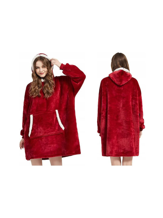Κουβέρτα με Μανίκια 78x85εκ. Red