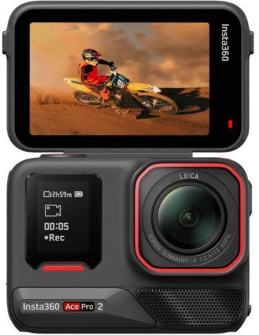 Insta360 Ace Pro 2 Action Camera 8K Underwater Flash Print Bundle with 2.4" Touch Screen and Wi-Fi Black