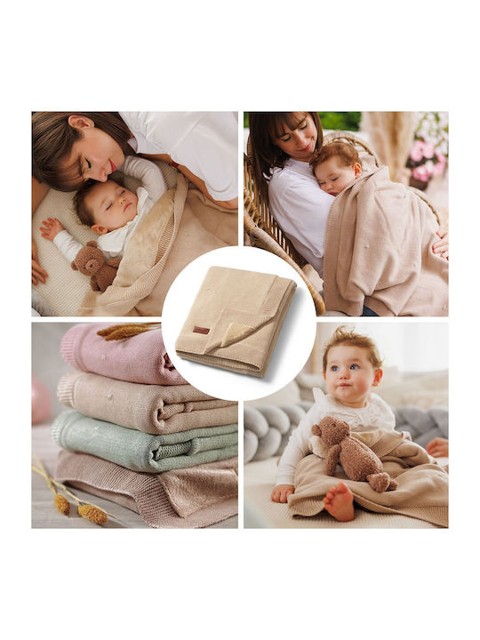 Babyono Blanket Nursery Swaddling Blankets Cotton Beige 75x100cm