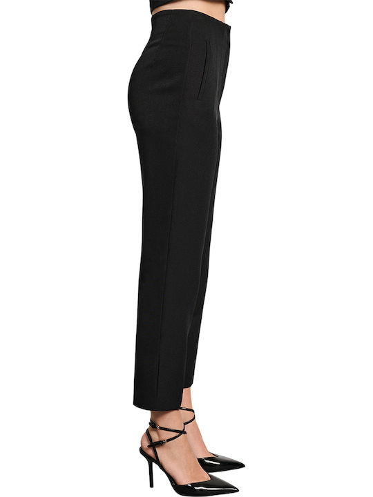 Pant Women's High-waisted Fabric Trousers Black