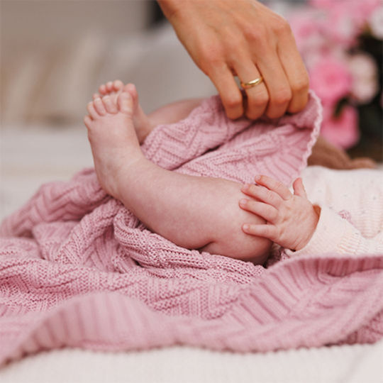 Babyono Blanket Nursery Swaddling Blankets Knitted Pink 75x100cm