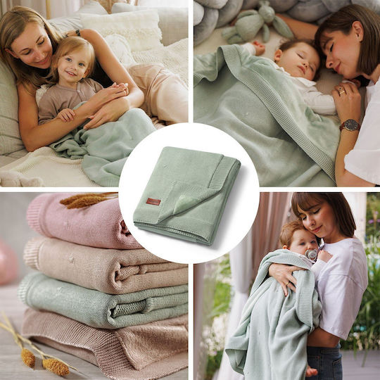 Babyono Decke Wickeltücher für Kinderzimmer Baumwolle Hellblau 75x100cm