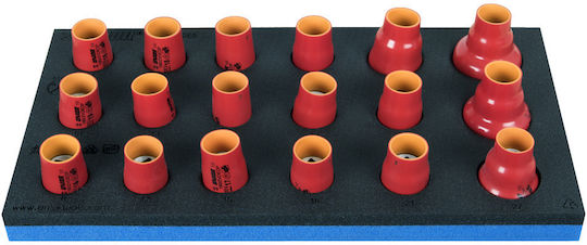 Set Capete Chei Tubulare Izolate 1000 V În Modul Sos Mărimea 8 32 18 Bucăți 621790